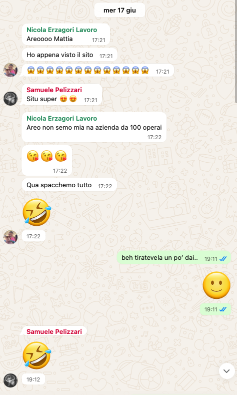 Reazione del cliente su WhatsApp